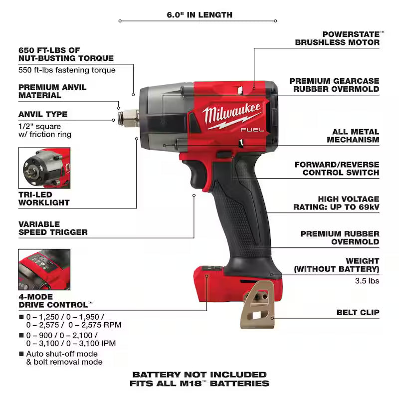 18V Brushless Cordless 1/2 in. Impact Wrench with Socket Set A95272