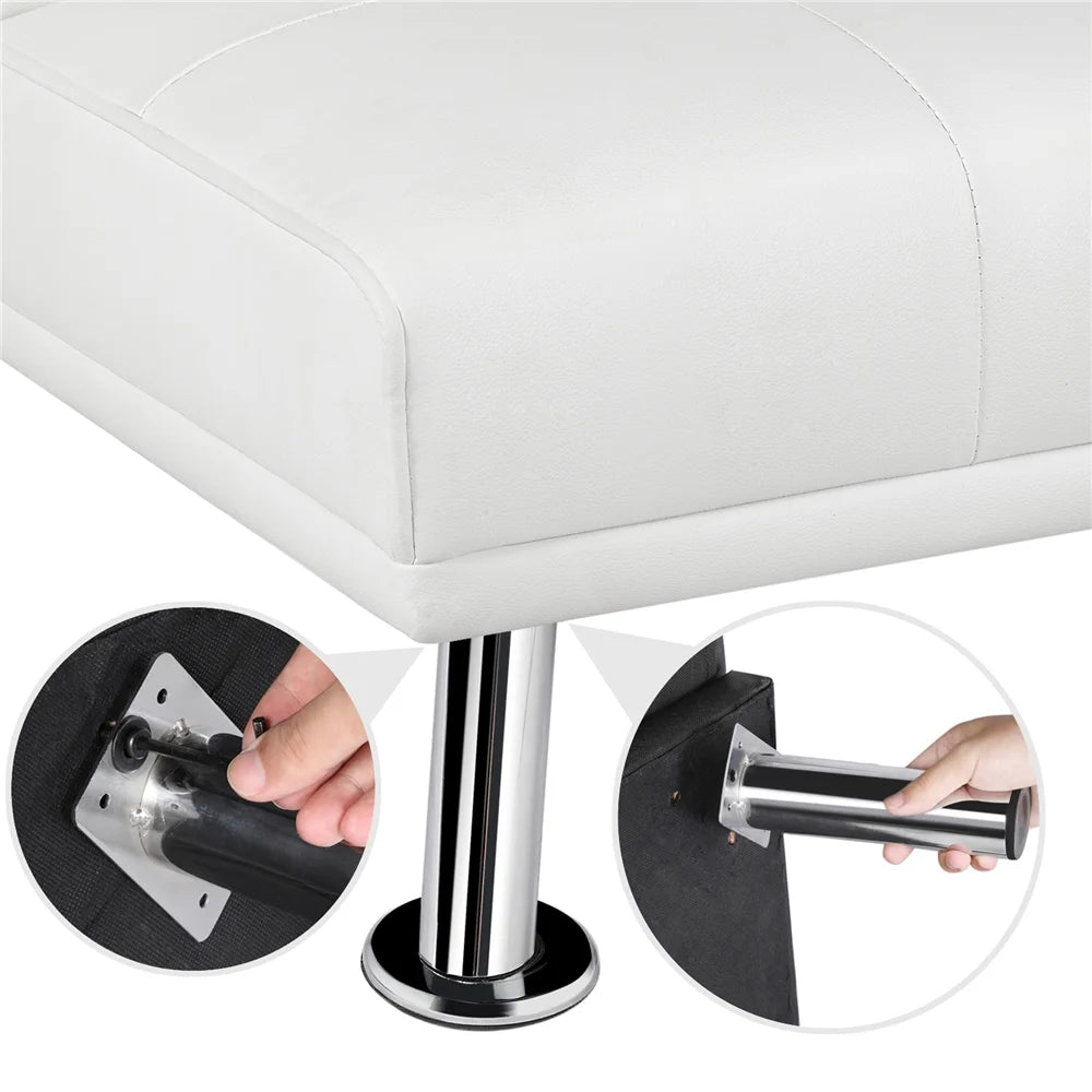 White Faux Leather Futon Sofa Bed B1326