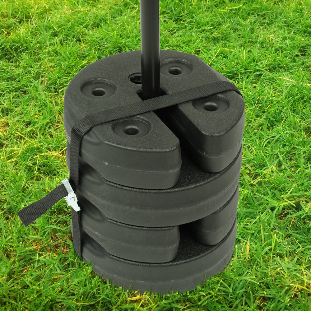 4 Pieces Black Tent Shade Canopy Water Fillable Weight Plates O51420