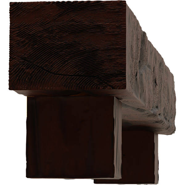 Natural Pecan Faux Wood Fireplace Mantel Kit with Alamo Corbels V1889