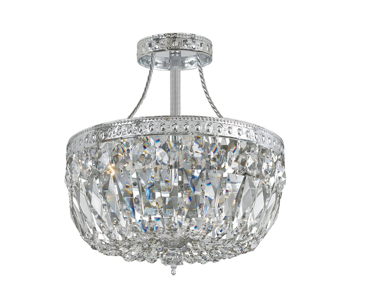 3 Light Clear Spectra Brass Ceiling Mount P893