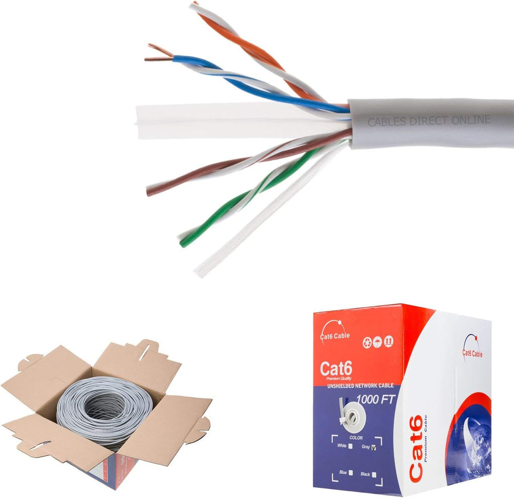 Orange CAT6 1000ft UTP Solid Ethernet Cable 23AWG F841130