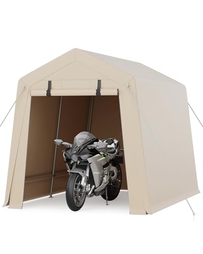 7x10 FT Portable Outdoor Storage Shed with 2 Roll-Up Zipper Doors Y142078