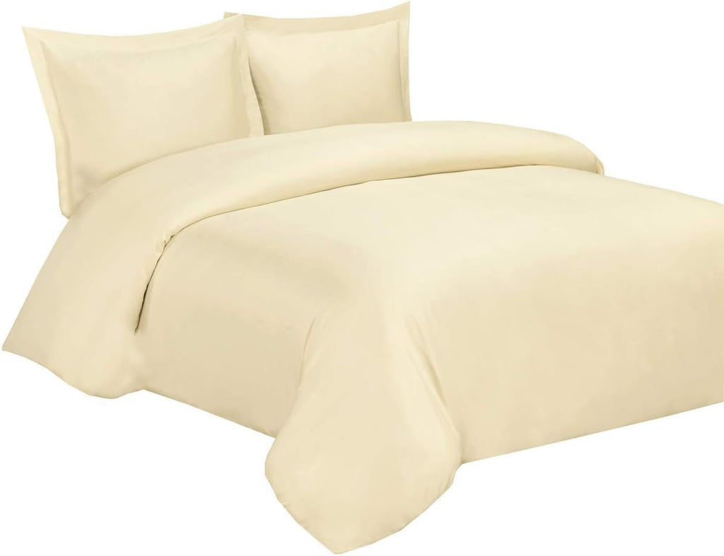 Bamboo Viscose Duvet Cover Set with Corner Ties, King / Cal King Size White H897626