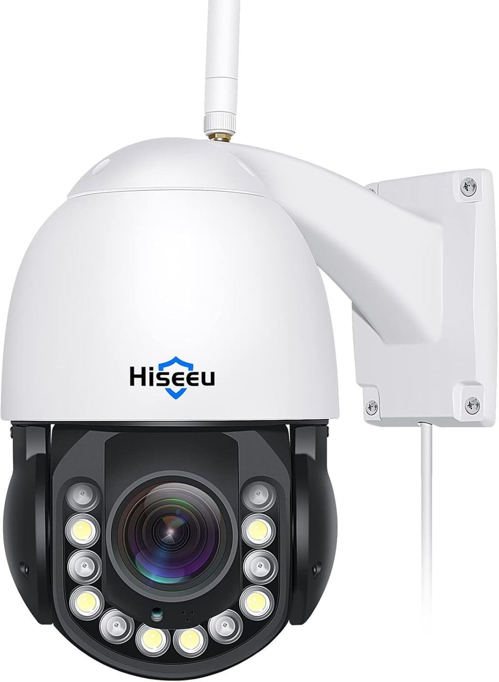 Wireless 30X Optical Zoom PTZ Camera Outdoor Two Way Audio 250ft Night Vision with Floodlight Security Camera T196