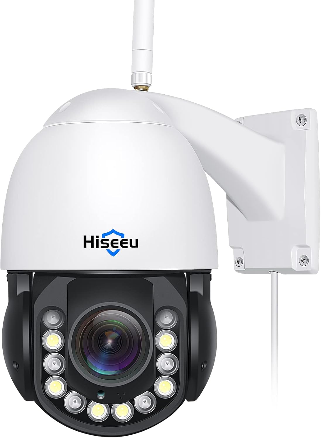 Wireless 30X Optical Zoom PTZ Camera Outdoor Two Way Audio 250ft Night Vision with Floodlight Security Camera T196