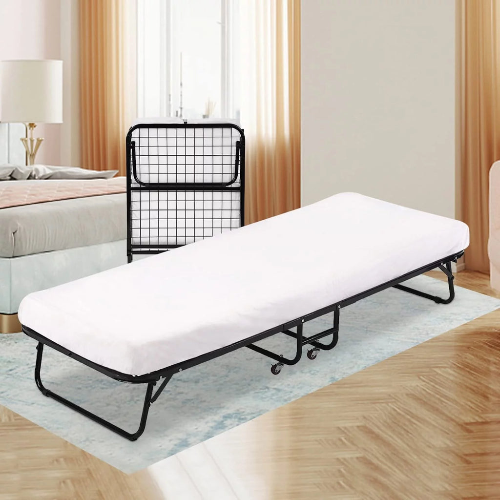 Folding Guest Bed with 4 inch Mattress Twin Size V1000