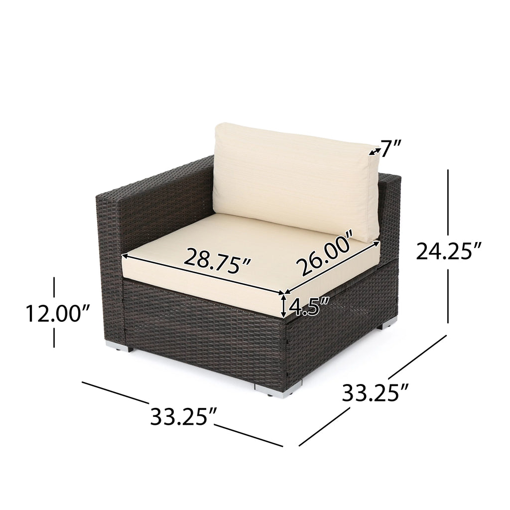 5 Piece Wicker Sectional Sofa Set with Cushions S464