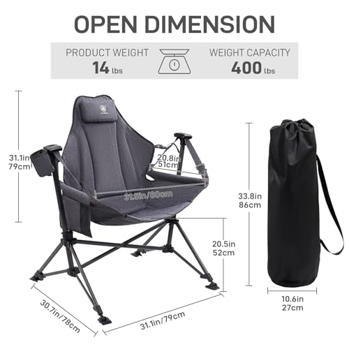 Oversized Padded Hammock Camping Chair with Cup Holder C844233