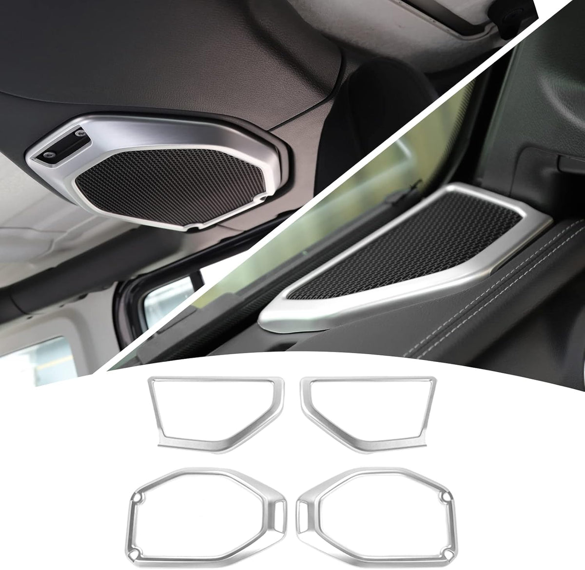 4PCS Car Roof Speaker & A Pillar Speaker Cover Trim Interior Accessories (Pink) U742965