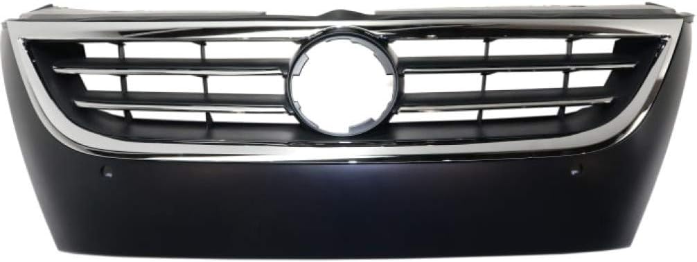 Primed Black Plastic Grille Assembly with Chrome Molding and Distance Sensor Hole D702786