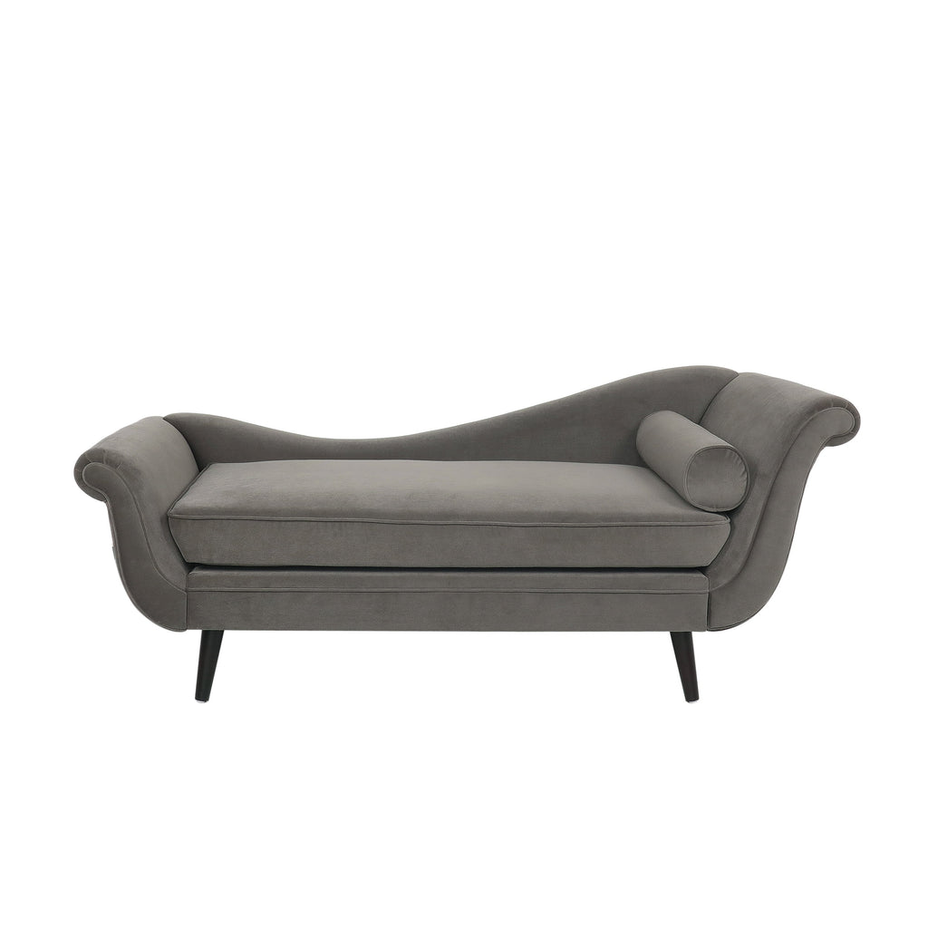 Dark Brown Taupe Upholstered Chaise Lounge F581
