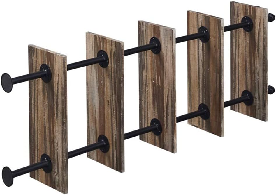 Rustic Industrial 5-Shelf Ladder Bookcase K309