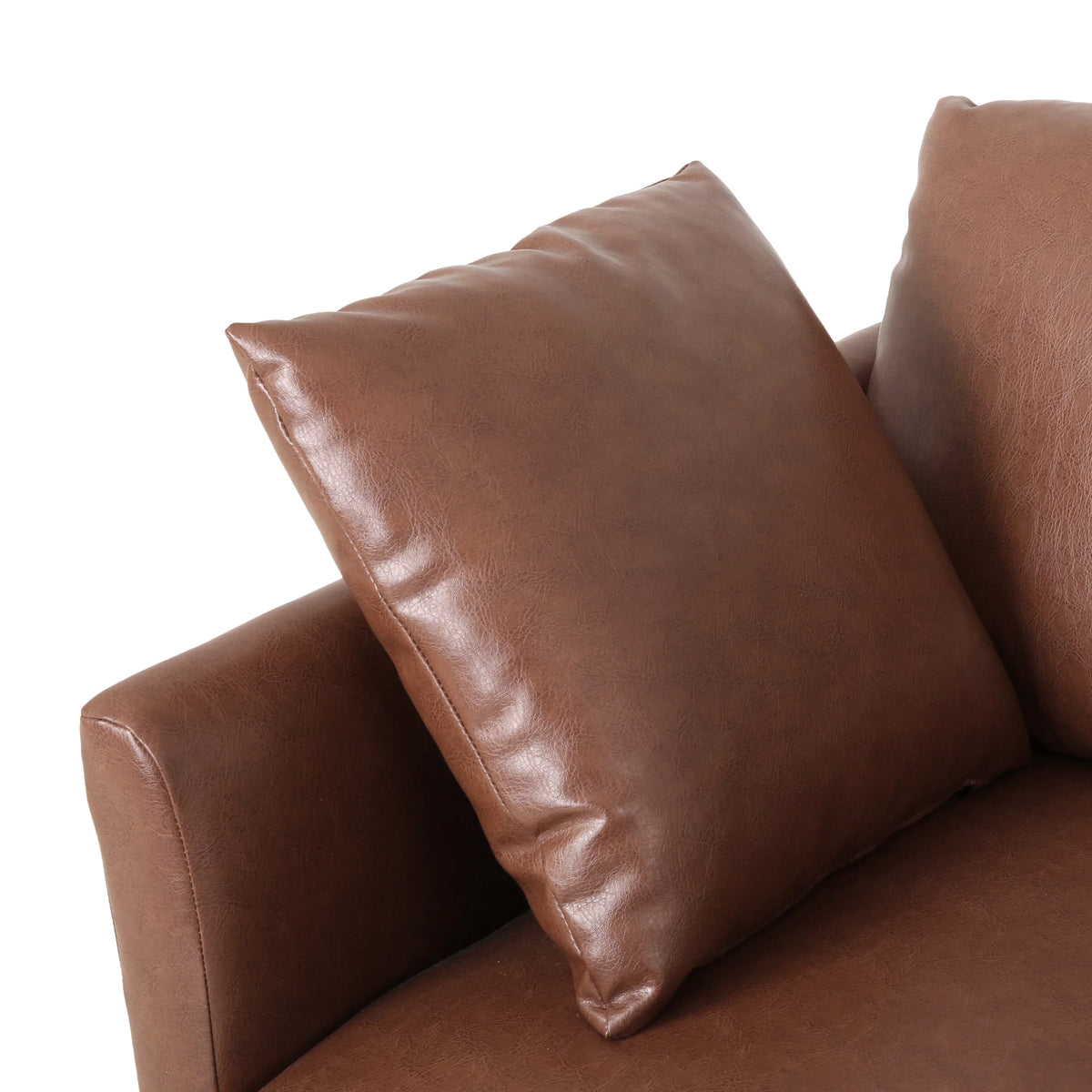 Faux Leather 3 Seater Sofa with Pillows M63219