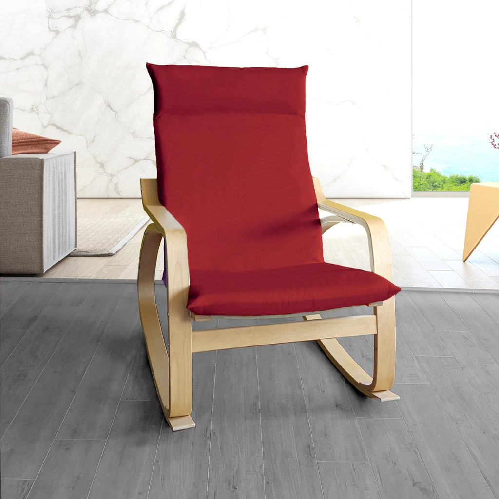 Velvet Burgundy Red Chair and Ottoman Covers I13554