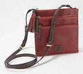 Bordeaux Leather Triple Zip Crossbody T9568