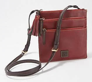 Bordeaux Leather Triple Zip Crossbody T9568