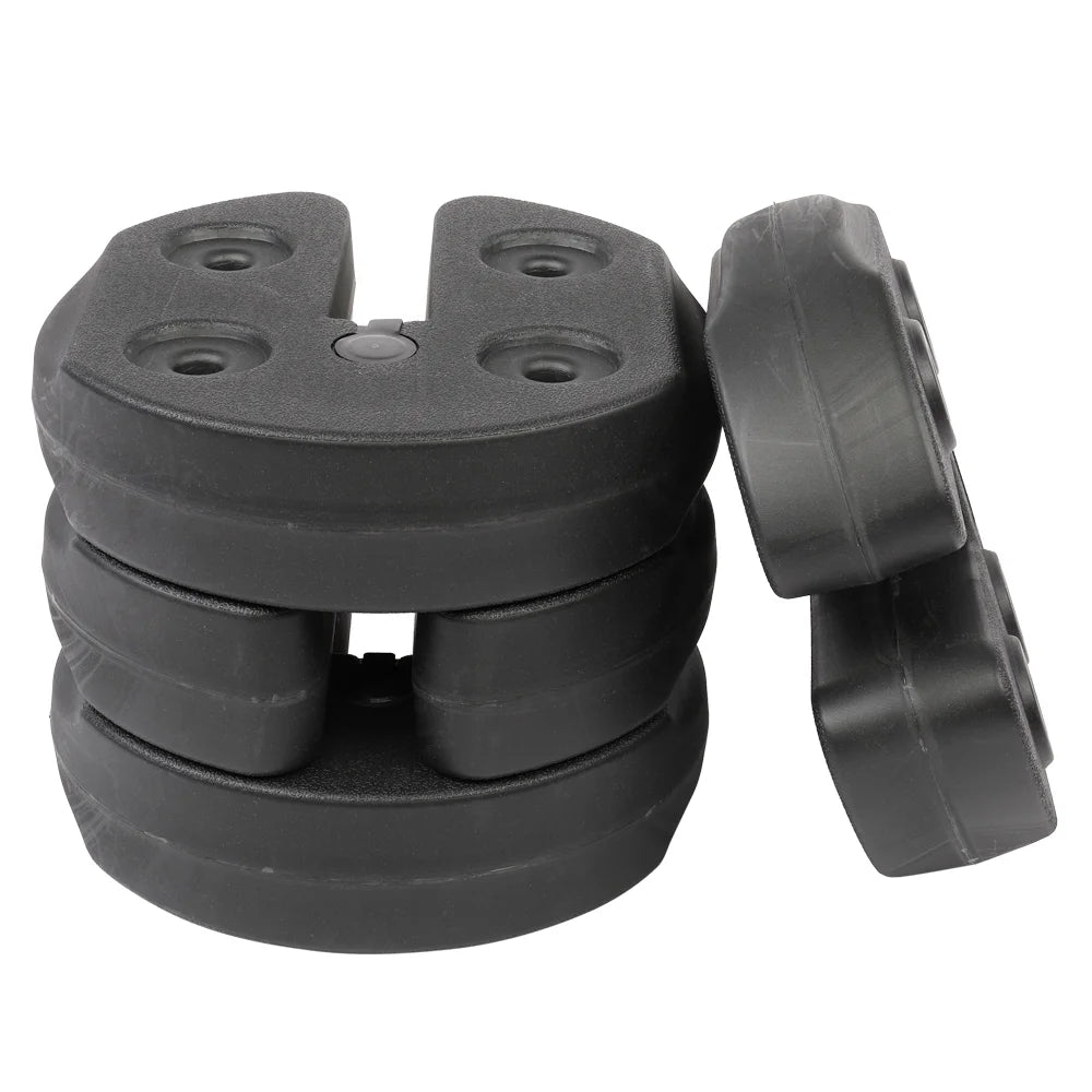 4 Pieces Black Tent Shade Canopy Water Fillable Weight Plates O51420
