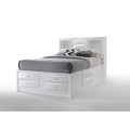 White Eastern King Bed with Storage D770