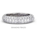 14K White Gold Pave Setting Three Row Band Eternity Ring M971333