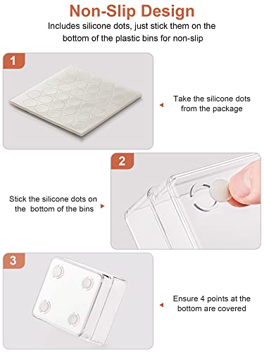 13-Piece Clear Drawer Organizer with Non-Slip Silicone Pads B40384