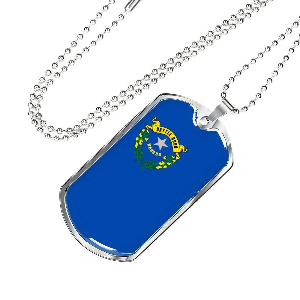 Stainless Steel or 18k Gold Dog Tag Necklace K52492