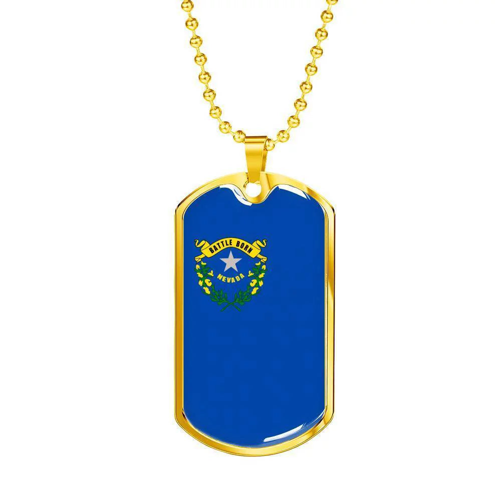 Stainless Steel or 18k Gold Dog Tag Necklace K52492
