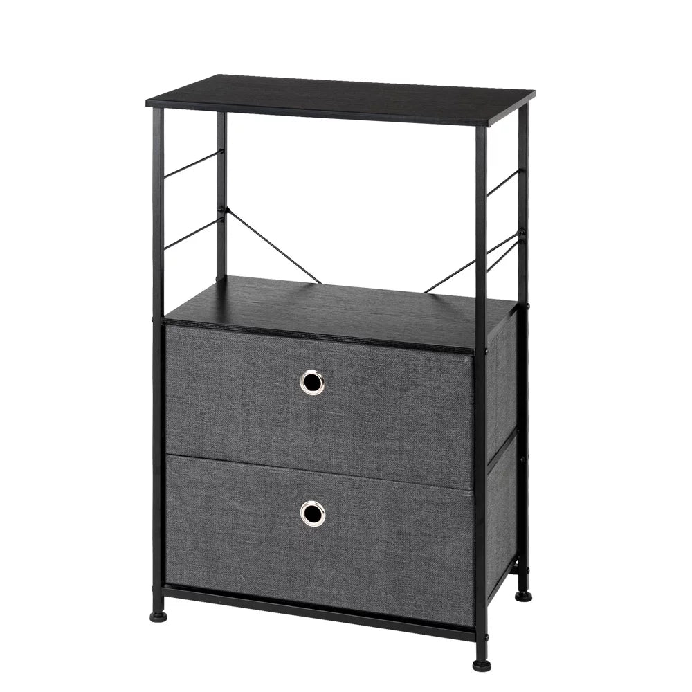 2 Drawer Nightstand with Shelf F974673