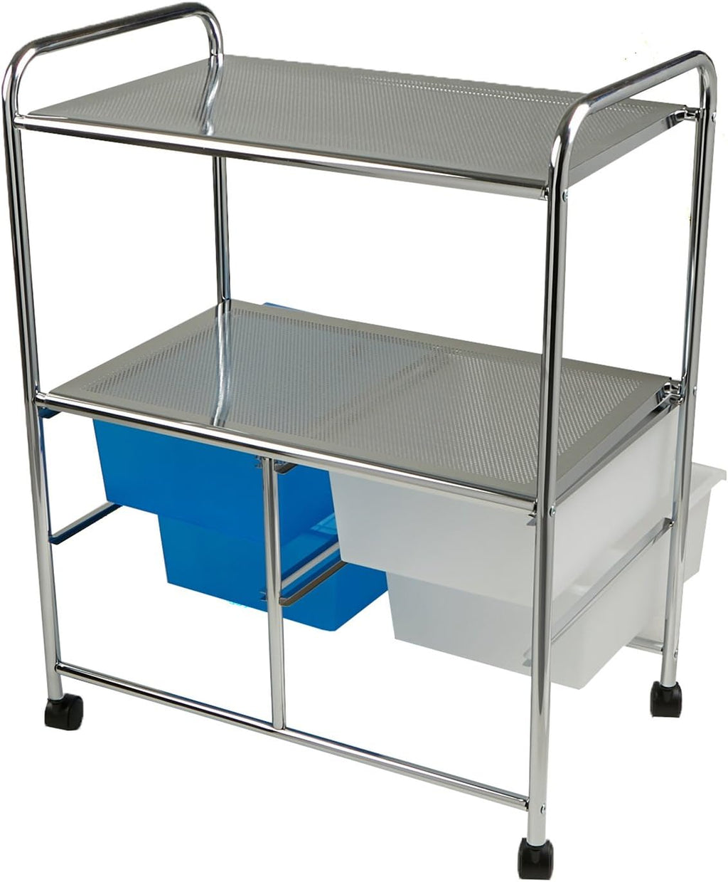 Silver 4 Drawer Rolling Utility Cart B858409