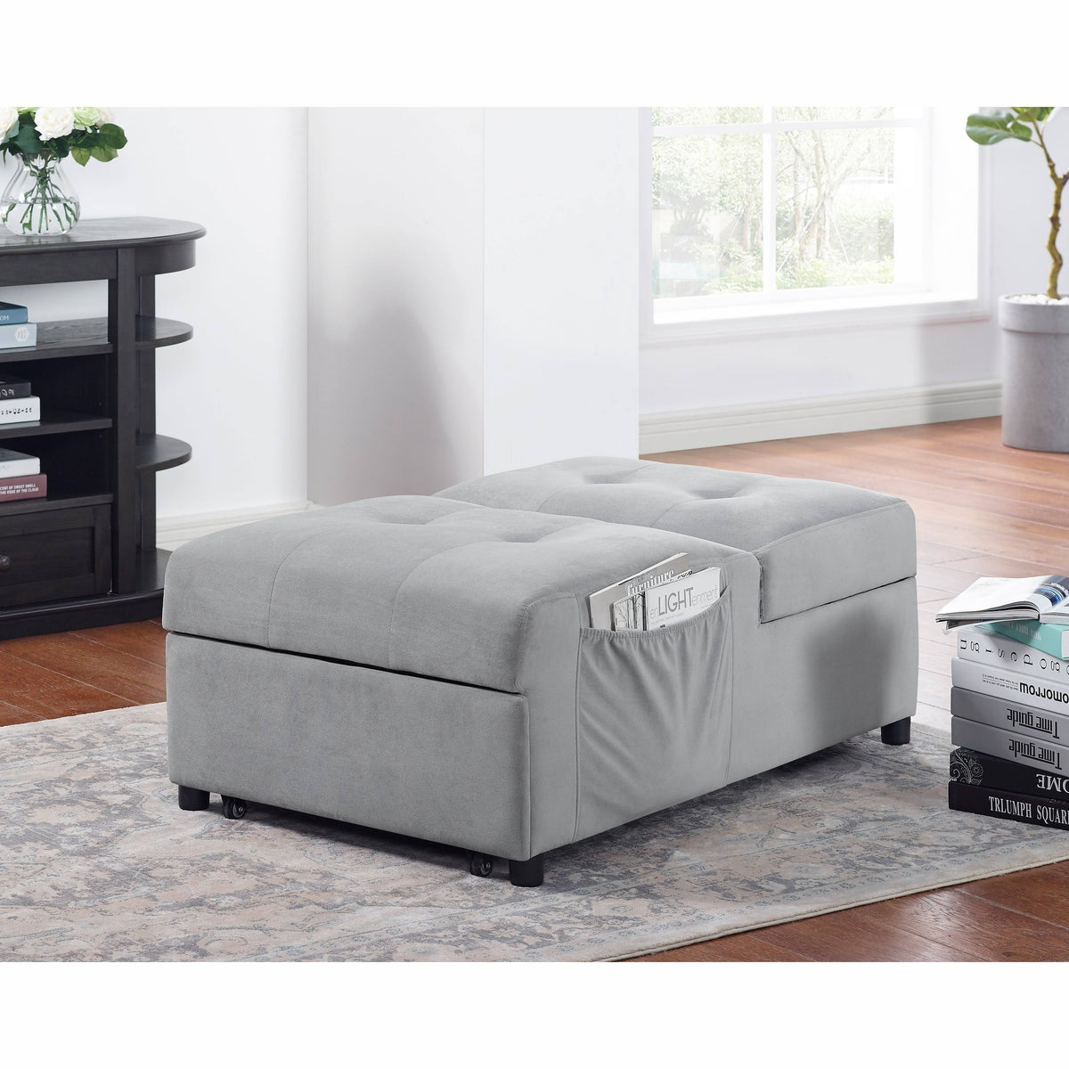 Grey Upholstered Futon Chair G6023