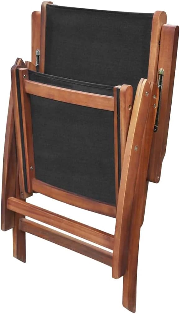 2X Solid Acacia Wood Garden Folding Chair Y40950