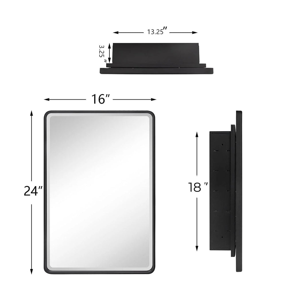 Recessed Metal Bathroom Medicine Cabinet with Mirror 24" x 16" A5612