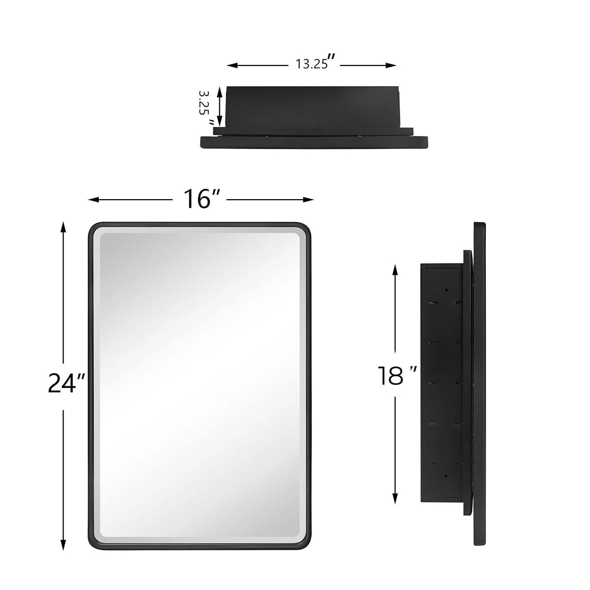 Recessed Metal Bathroom Medicine Cabinet with Mirror 24" x 16" A5612