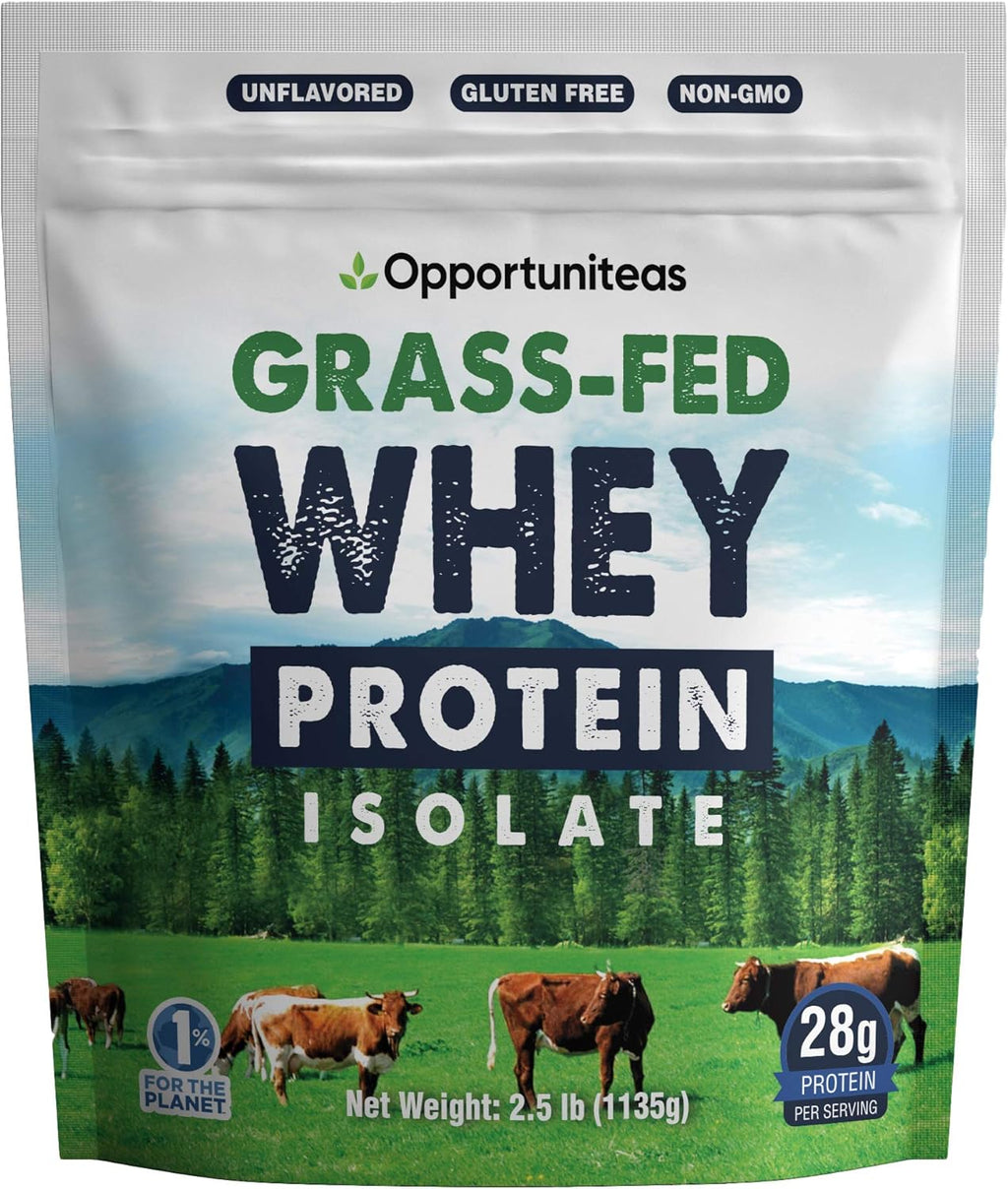 Unflavored Grass Fed Whey Protein Powder Isolate, 2.5 Pounds Pack of 2 B212