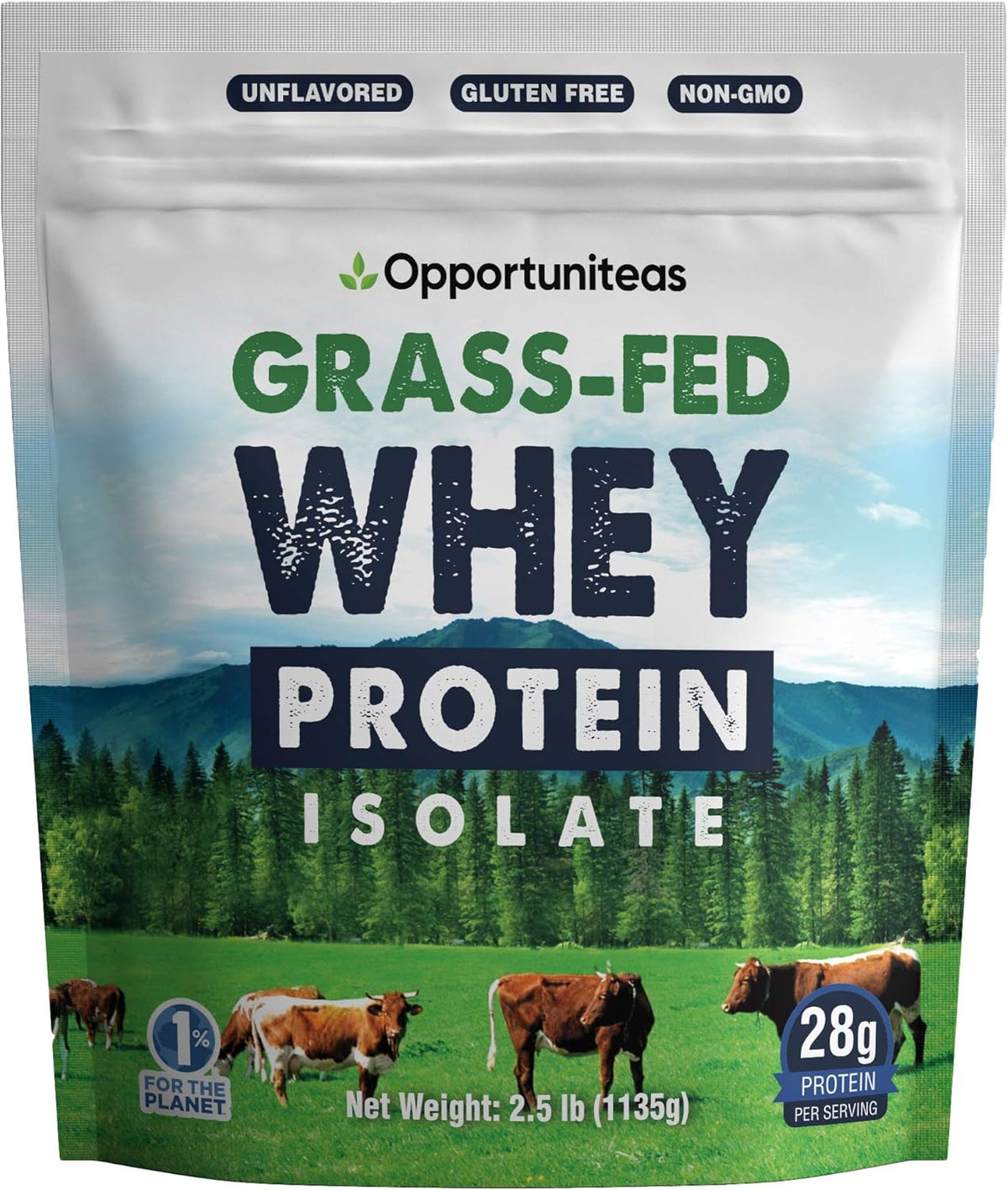 Unflavored Grass Fed Whey Protein Powder Isolate, 2.5 Pounds Pack of 2 B212
