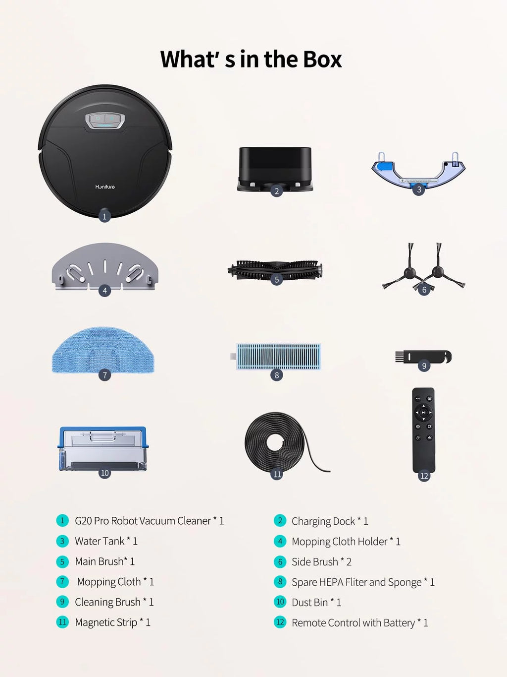 Robot Vacuum and Mop Combo 4500pa 180min Runtime M397