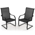 2pcs Black C-Spring Patio Dining Chairs Q653