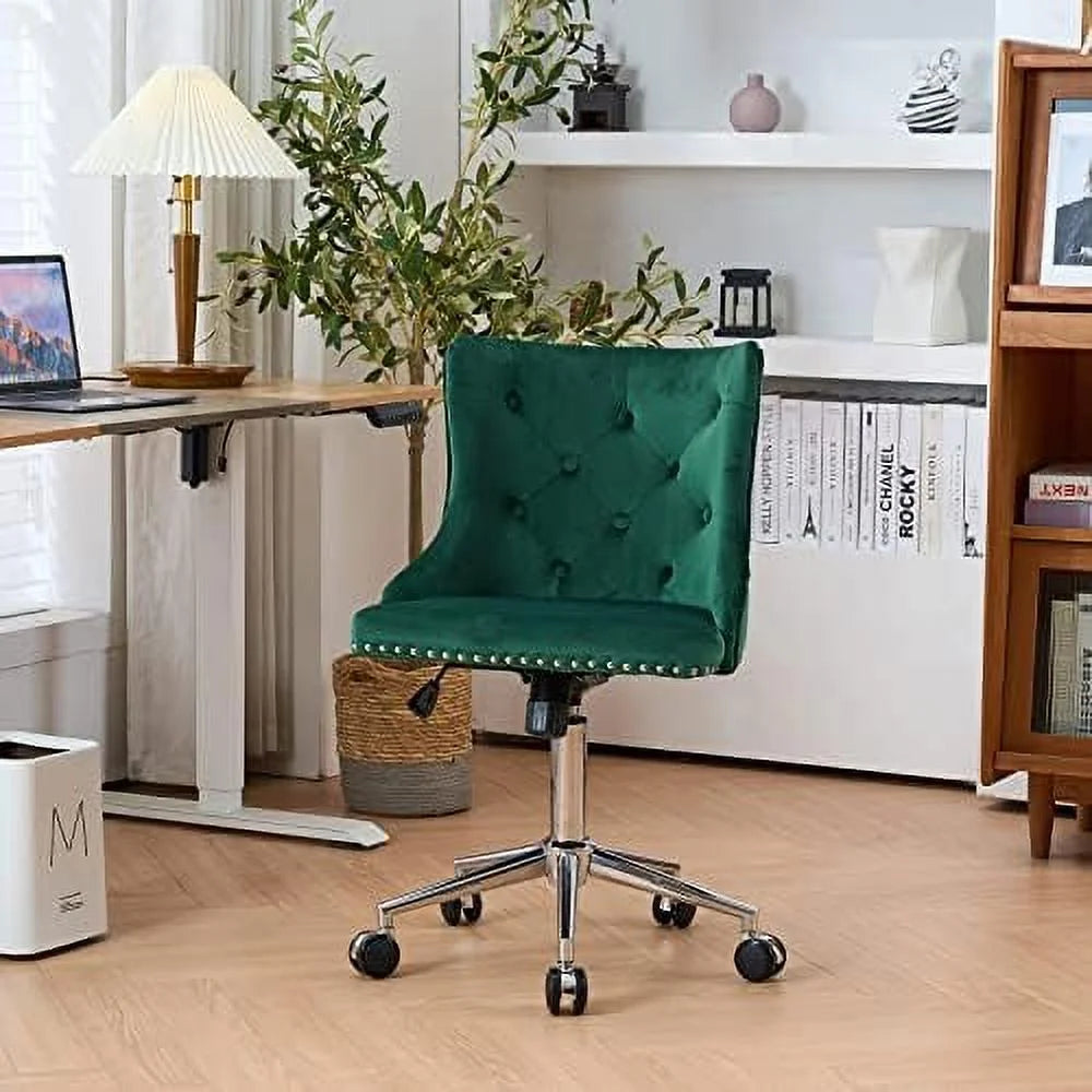 Microfiber Rustic Swivel Desk Chair with Wheels G613581