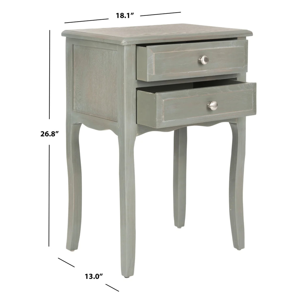 End Table With Storage Drawers Ash Grey S2363