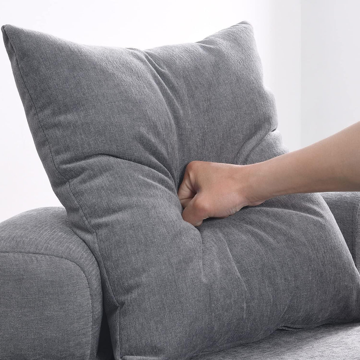 Grey Chenille Upholstered Barrel Chair J44358