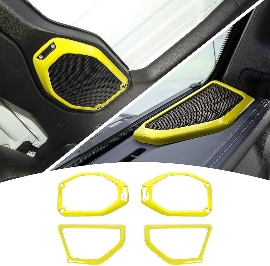 4PCS Car Roof Speaker & A Pillar Speaker Cover Trim Interior Accessories (Pink) U742965