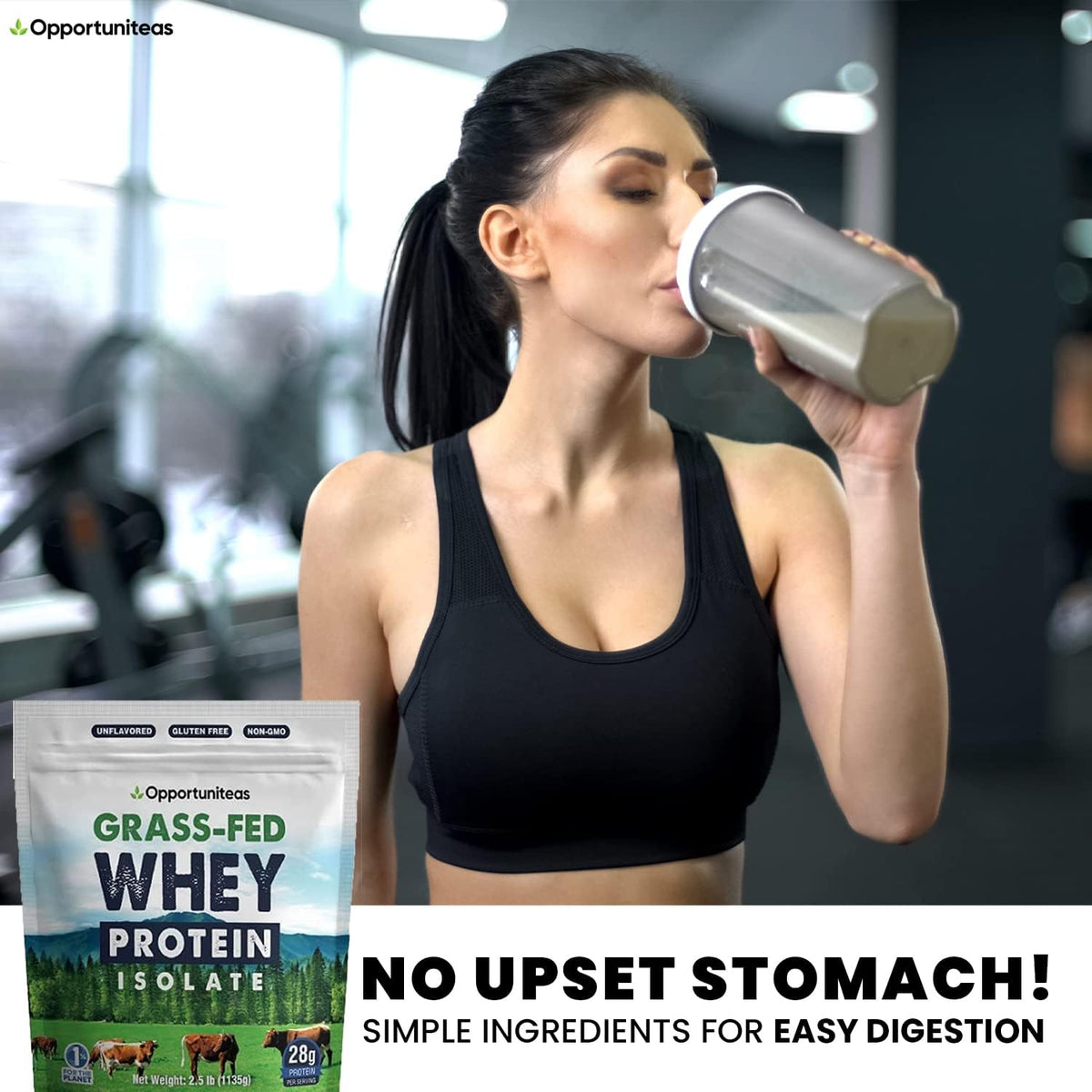 Unflavored Grass Fed Whey Protein Powder Isolate, 2.5 Pounds Pack of 2 B212