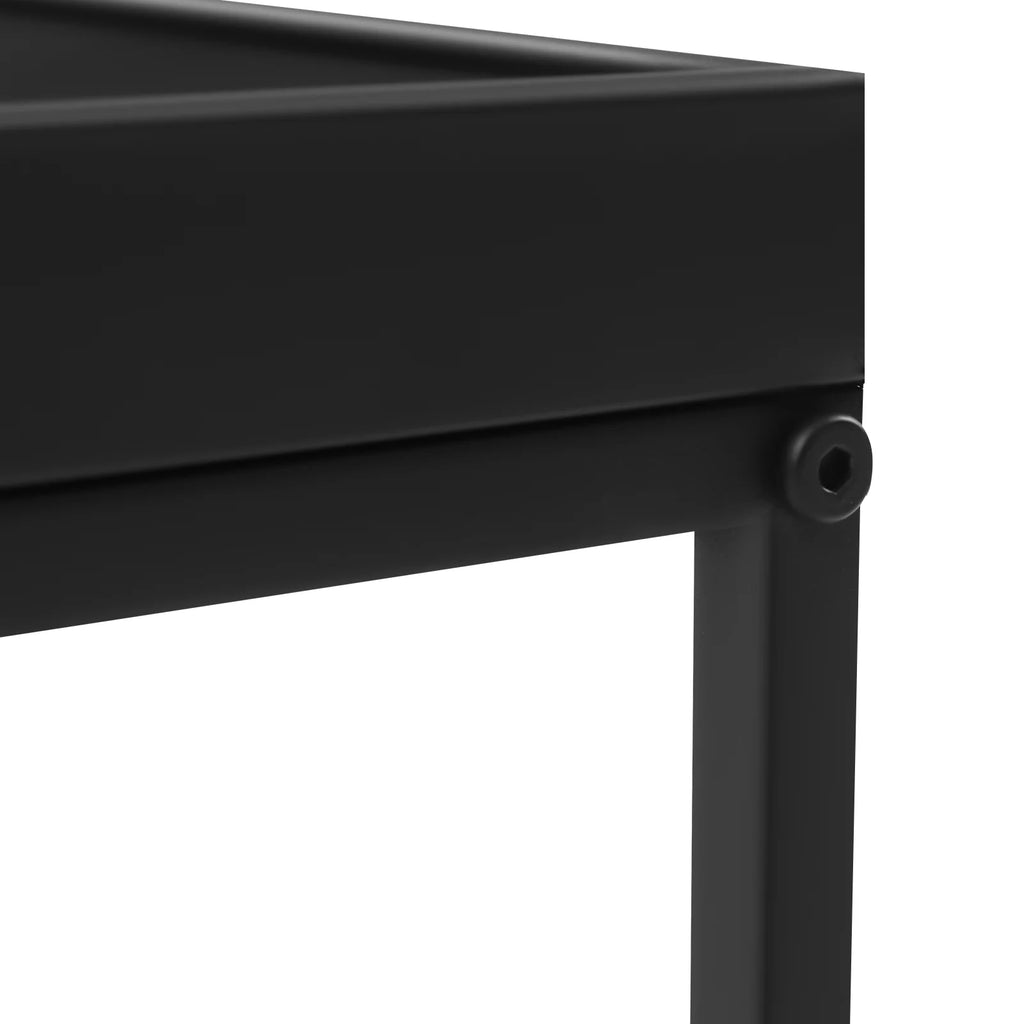 Black Metal Tray End Table Y3192
