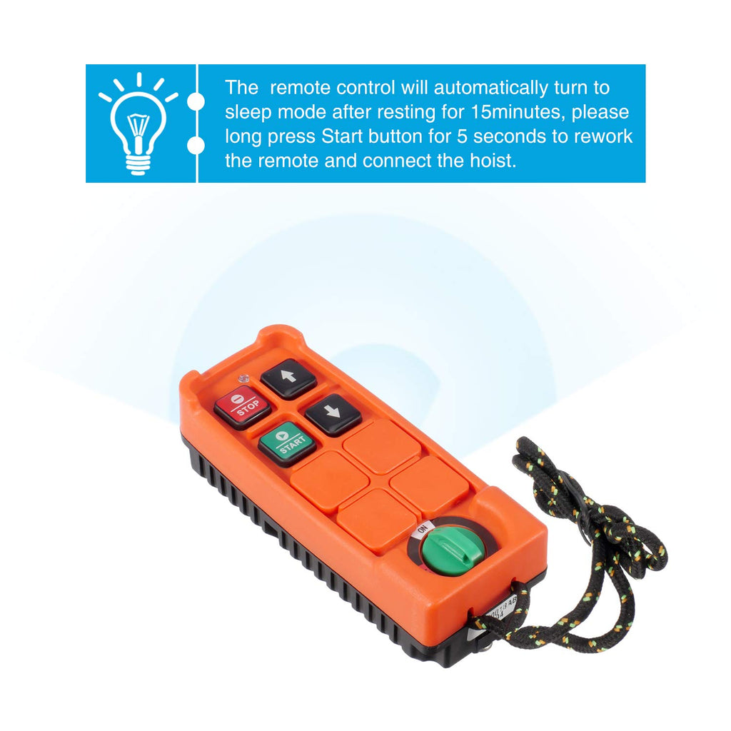Electric Cable Hoist with Wireless Remote Control, 38ft Lift Height E9221