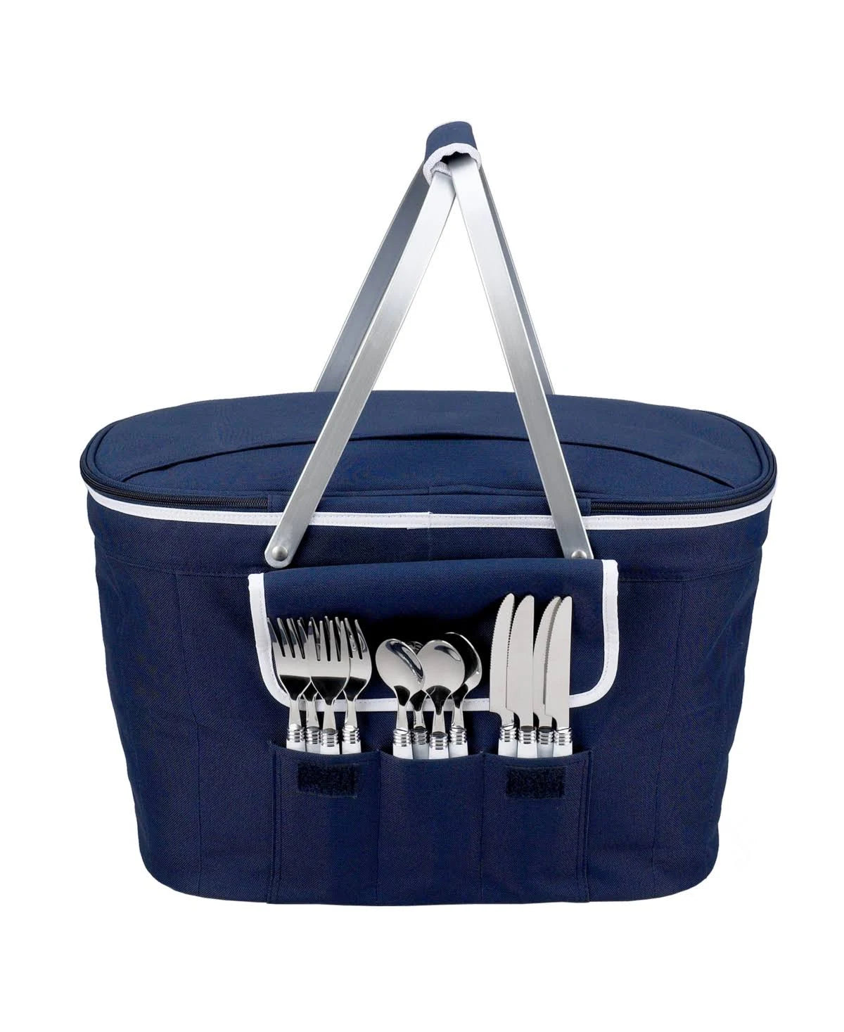 Collapsible Insulated Picnic Basket for 4 - Red Y12609