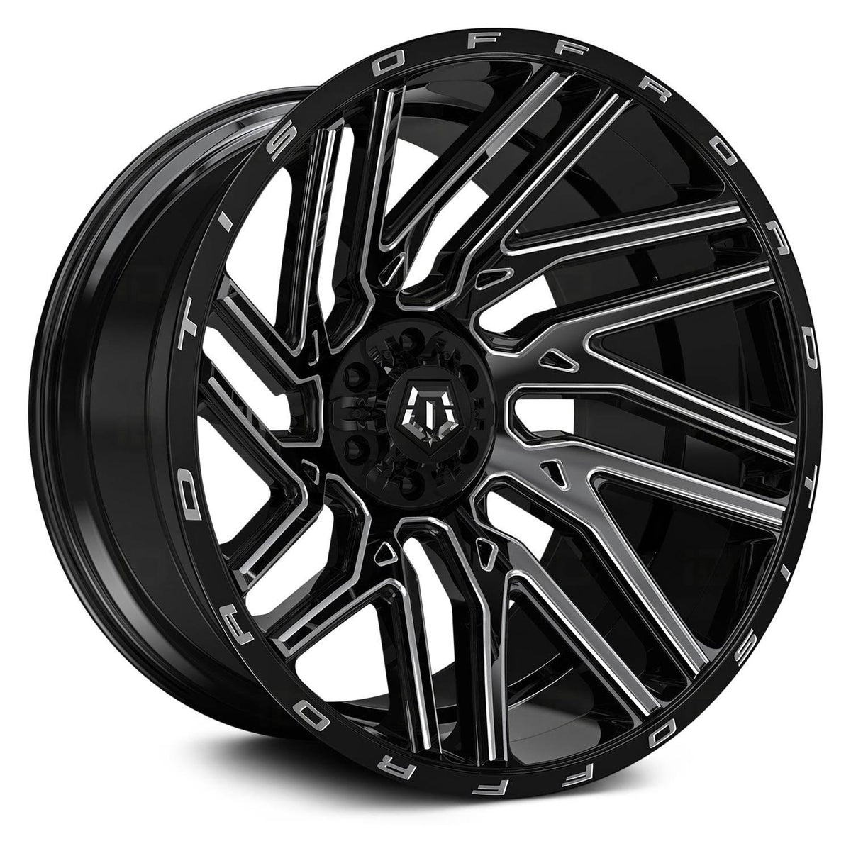 Gloss Black Milled 26x14 8x180 Wheel F3910