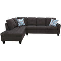 Linen Fabric Sectional Sofa Set in Dark Brown F759