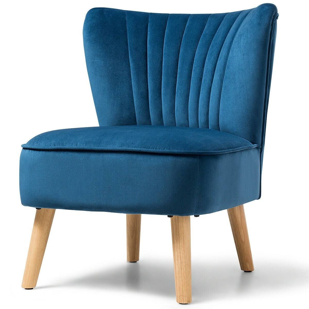 Green Velvet Armless Accent Chair S759