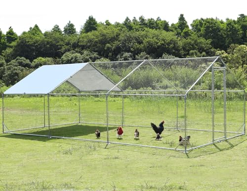 Metal Chicken Coop with Anti-Rust Steel & Waterproof Cover Z56193