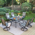7-Piece Outdoor Dining Set with Swivel Chairs U470184